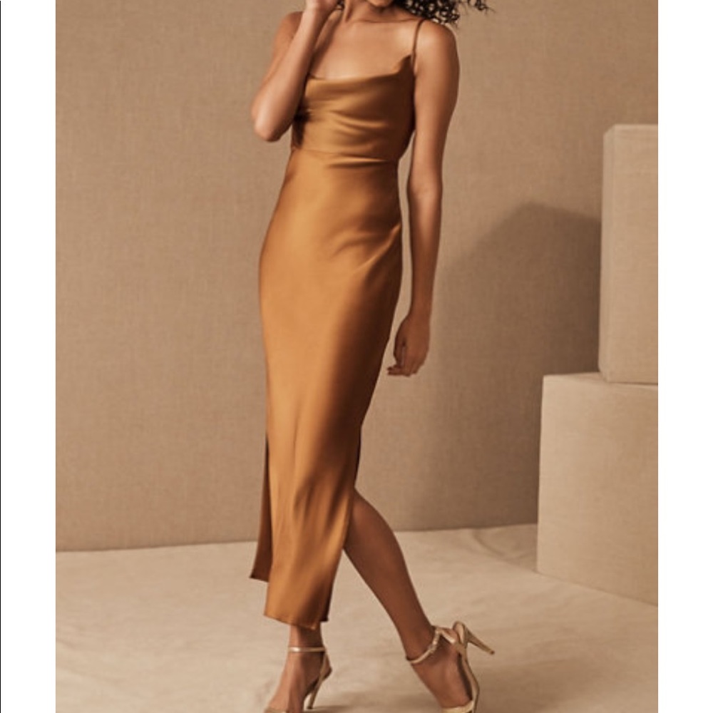 BHLDN Cali Satin Charmeuse Midi Dress
